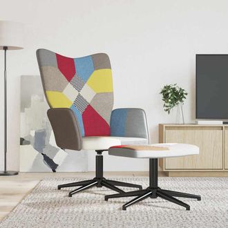 vidaXL Silla De Relax Con Taburete Tela Patchwork Vidaxl