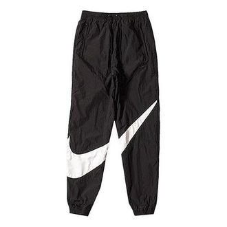 Nike Big Swoosh SportsWear Woven Long Pants Sports Pants US Edition Black AR9894-010