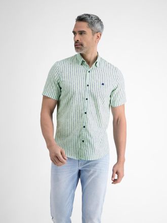 Lerros Kurzarmhemd LERROS, Herren, Gr. XXL, N-Gr, light peppermint, Web, Obermaterial: 60% Polyester, 40% Baumwolle, gestreift, regular fit taillenbedeckt, H