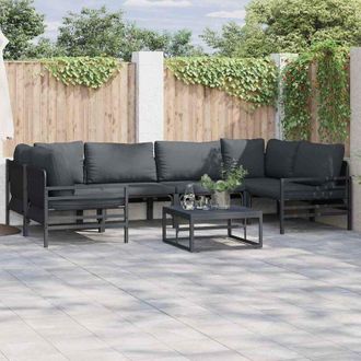 vidaXL Conjunto De Sof&aacute; De Jard&iacute;n 6 Pcs Antracita Acero Vidaxl