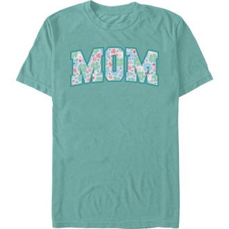 Minnie Mouse Mens Minnie Mouse Mom Collegiate Pastel Flowers Graphic T-Shirt in Sea Foam at Nordstrom, Size Xxx-Large