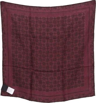 Givenchy Mens Burgundy Silk Pocket Square Accessory