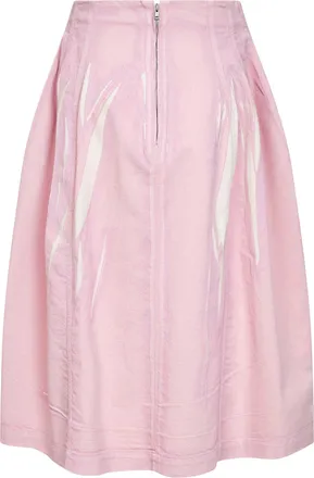 Marni Womens Flared Midi Skirt Pink Cotton