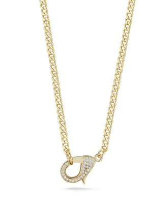 Chloe and Madison 14K Over Silver CZ Choker Necklace