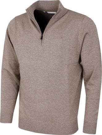 Calvin Klein Mens Campus 1/2 Zip Sweater - Oat Marl - XXXXXL