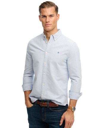 Superdry Overhemd Superdry lichtblauw gestreept slim fit button down
