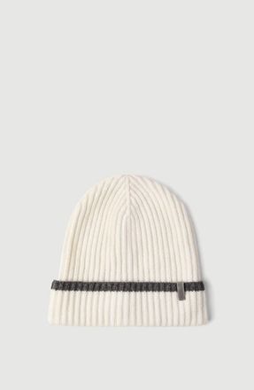 Brunello Cucinelli Cashmere English rib knit beanie with monili in Panama at Nordstrom, Size X-Small