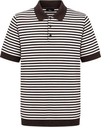 Herno Korte mouw katoenen polo - Heren - Polos - Bruin - XL - Katoen - Tops