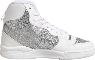 Chiara Ferragni Witte Zilveren Hoge Sneakers voor Dames