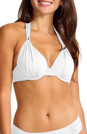 Tommy Bahama Pearl Underwire Halter Bikini Top in White at Nordstrom, Size 38