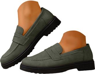 Generic Loafers for Women Business Casual Shoes Womens Platform Chunky Loafer Comfortable Dressy Slip On Work Shoes Womens Lug Sole Suede Formal Low Top Class