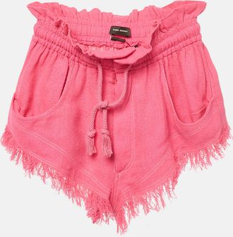 Isabel Marant Pink Silk Gauze Frayed Talapiz Shorts