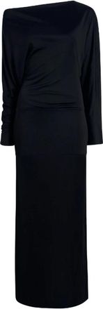 Khaite Zwarte Off-Shoulder Maxi Jurk - Dames - Maxi kleedjes - Zwart - M - Kleedjes