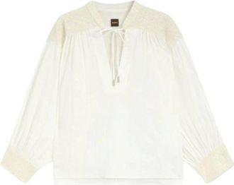 HUGO BOSS C_Brodes Blouse - Blouses & Shirts - Mujer - Beige - S