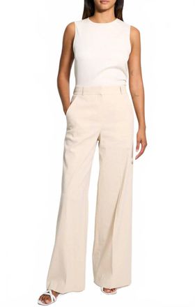 Theory High Waist Wide Leg Pants In Straw
