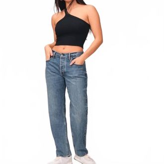 Abercrombie & Fitch Curve Love Low Rise 2000S Baggy Jean In Blue