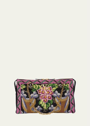 Valentino Garavani Panthea Medium Floral Embroidered Shoulder Bag