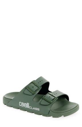 Roberto Cavalli Double Strap Slide Sandal in Green at Nordstrom Rack, Size 7