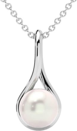 Pompeii3 7mm Pearl Solitaire Pendant 14k Gold 18 Necklace 18mm Tall