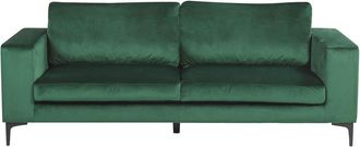 Beliani Sofá de 3 plazas 3 personas de terciopelo verde