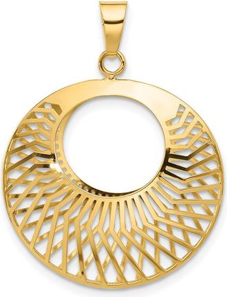 Diamond2Deal 14k Yellow Gold Polished Hollow Fancy Pendant