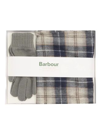 Barbour plaid gloves scarf - unisex - Lambs Wool - One Size - Grey