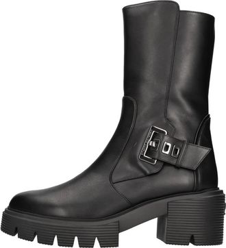 Stuart Weitzman Soho Gia Bootie - Dames - Laarzen met Hak - Zwart - 40 EU - Leer - Schoenen