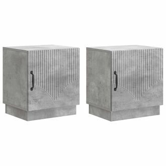 vidaXL Mesita De Noche 2 Pcs Gris Concreto 43 X 34,5 X 47 Cm Vidaxl