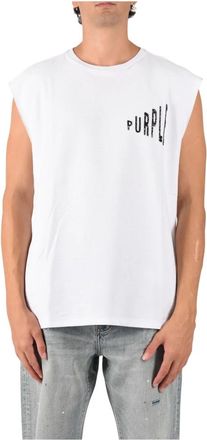 Purple Basic Tank Top - Heren - Tops zonder mouwen - Wit - L - Katoen - Tops