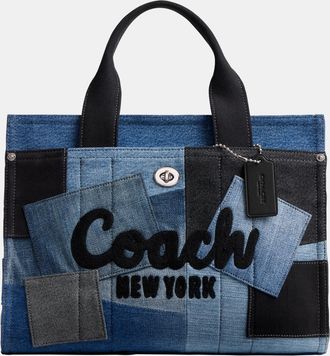 Coach Womens Cargo Tote Bag With Patchwork - Blue - One Size