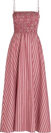 Faithfull The Brand striped-pattern shirred-bodice dress