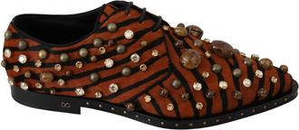 Dolce & Gabbana Tijgerpatroon Kristal Flats - Dames - Veterschoenen - Veelkleurig - 40 EU - Schoenen