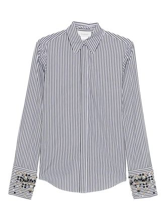 Sportmax embellished striped shirt - White