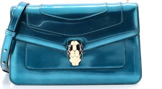Bulgari Serpenti Forever Shoulder Bag Metallic Leather Small