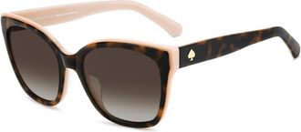 Kate Spade New York Havana Pink/Brown Shaded Zonnebril - Dames - Zonnebrillen - Bruin - 55 MM - Accessoires
