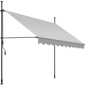TecTake Toldo plegable para balc&oacute;n con manivela, 250 x 180 cm, gris claro