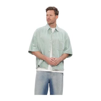 New Amsterdam Surf Association Eclipse Tee - Heren - Korte mouwen Overhemden - Groen - L - Katoen - Overhemden