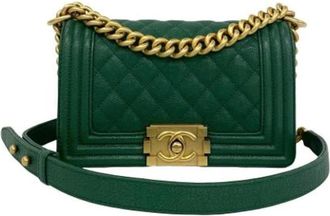 Chanel Pre-owned Vintage Shoulder Bag - Dames - Vintage Schoudertas - Groen - ONE Size - Leer - Vintage