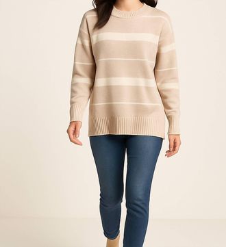Sanctuary Cozy Striped Sweater In Tan