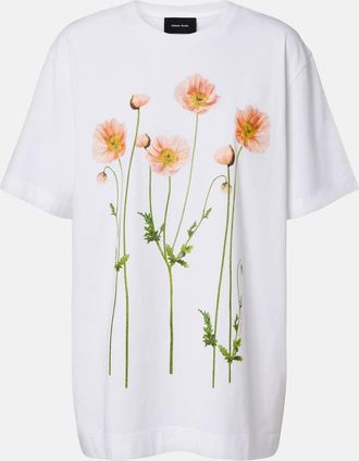 Simone Rocha T-shirt in jersey di cotone con stampa floreale