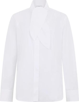 Givenchy Cocoon Shirt in Poplin met Strik - Dames - Overhemden - Wit - S - Katoen - Overhemden