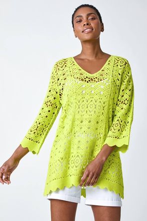 Roman Cotton Crochet Tunic Top