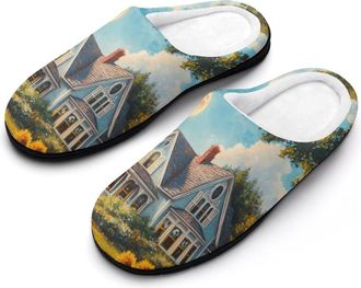 Generic House Sunflower Mens Slippers Comfortable And Non-slip Cotton Slipper Shoe for House