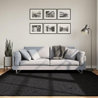 vidaXL Alfombra De Pelo Corto Oviedo Negro 200x200 Cm Vidaxl