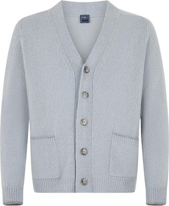 Fedeli Favonius Cardigan - Heren - Vesten - Blauw - L - Kasjmier - Truien & Vesten