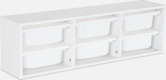 Sweeek Sweeek - Unidad De Almacenamiento Para Ni&ntilde;os, 6 Cubos, Sora, Blanco, 97.5x21x29.4 Cm