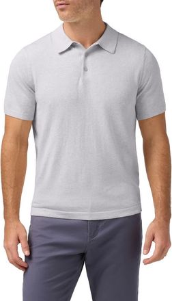 Mizzen+Main Ashe Cotton Blend Performance Sweater Polo in Light Gray Heather at Nordstrom, Size Xx-Large