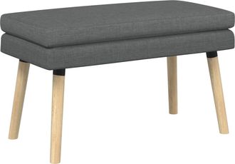 vidaXL Banco De Doble Capa Gris Oscuro 80 X 40 X 47 Cm Tela Vidaxl