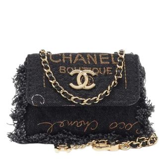 Chanel Pre-owned Denim Mini Bag - Dames - Pre-owned - Zwart - Maat: ONE Size Denim