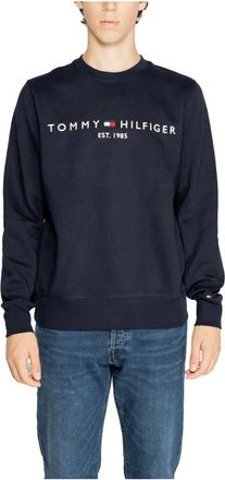 Tommy Hilfiger Sweatshirt met print - Heren - Sweatshirts - Blauw - 2XL - Katoen - Hoodies & sweatvesten